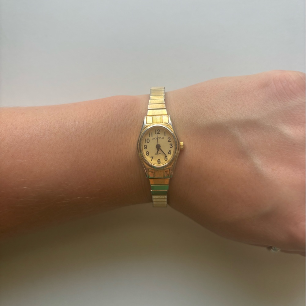 Vintage Gold-Plated Watch-It Banded Watch